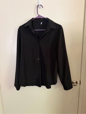 Classic Black Button-Up Blouse